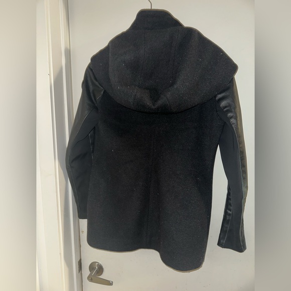 Rudsak wool blend/ leather hip length coat size small - Picture 2 of 7